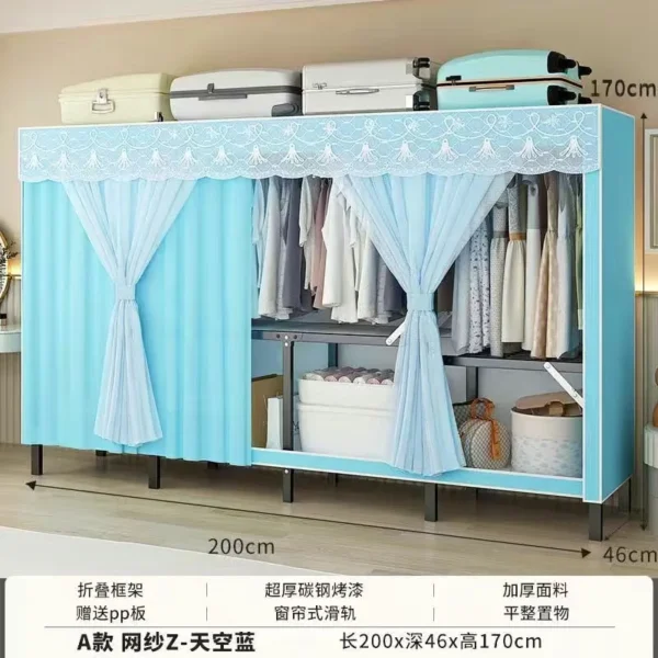 Estante plegable de tela para almacenamiento de ropa, armario abierto Simple, armarios de dormitorio, muebles para el hogar - Imagen 8