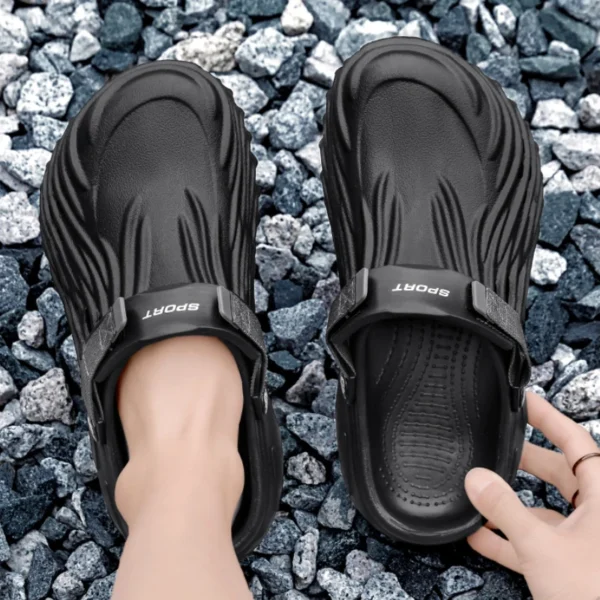 Sandalias tipo zuecos de lujo para hombre, zapatillas tipo zuecos para hombre, zapatos de jardín para hombre y mujer, zapatos deslizantes de ocio para hombre - Imagen 5