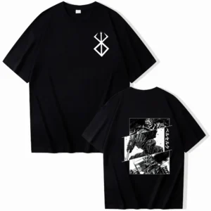 camiseta verano hombres mujeres algodón de gran tamaño Camiseta de manga corta Camiseta estampada Tops 2024 camiseta tendencia Fans ropa Anime Berserk