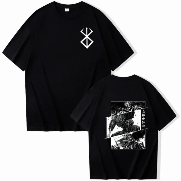 camiseta verano hombres mujeres algodón de gran tamaño Camiseta de manga corta Camiseta estampada Tops 2024 camiseta tendencia Fans ropa Anime Berserk