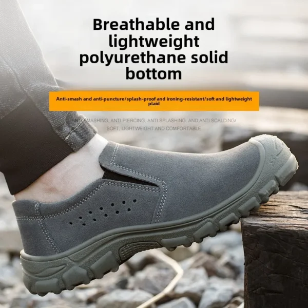 Zapatos a prueba de trabajo, antigolpes, antiperforación, generación de cabello, zapatos de soldadura eléctrica, zapatos de trabajo, calzado de seguridad resistente al desgaste - Imagen 5