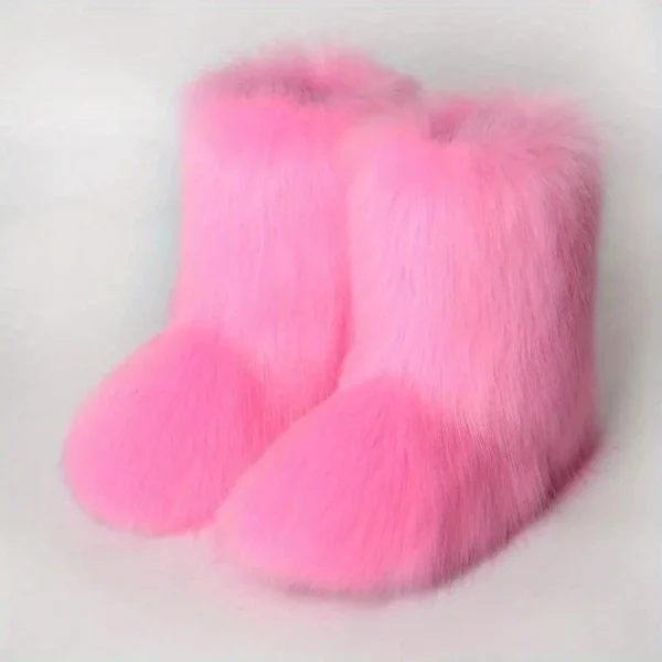 Botas mullidas a media pantorrilla Botas de nieve de moda para mujer de invierno Zapatos cálidos de algodón - Imagen 10