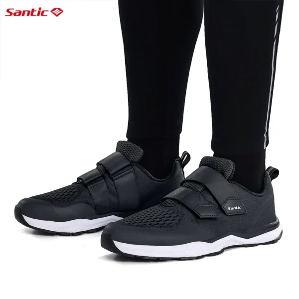 Zapatos informales para bicicleta de montaña, calzado de ciclismo con Pedal SPD para hombre, suela de goma, tela de malla 3D, zapatillas multiusos para correr - Imagen 4