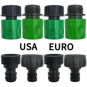 Tetina de conector rápido EURO USA, adaptador de tubo de manguera roscada macho de 3/4 pulgadas para sistema de riego por goteo de tubería de jardín