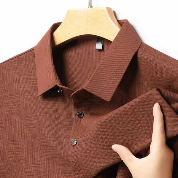 Camisa POLO de manga corta informal de negocios con nuevo estampado para hombre, Top cómodo y transpirable de manga corta a la moda - Imagen 2