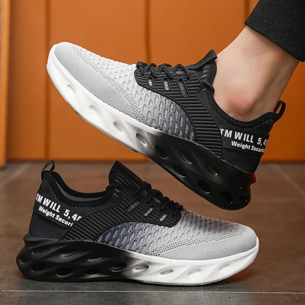 Zapatillas de deporte de malla transpirable para hombre, calzado deportivo informal con suela Eva para correr y fitness, adecuado para todas las estaciones, diseño transpirable Trbottomy - Imagen 4