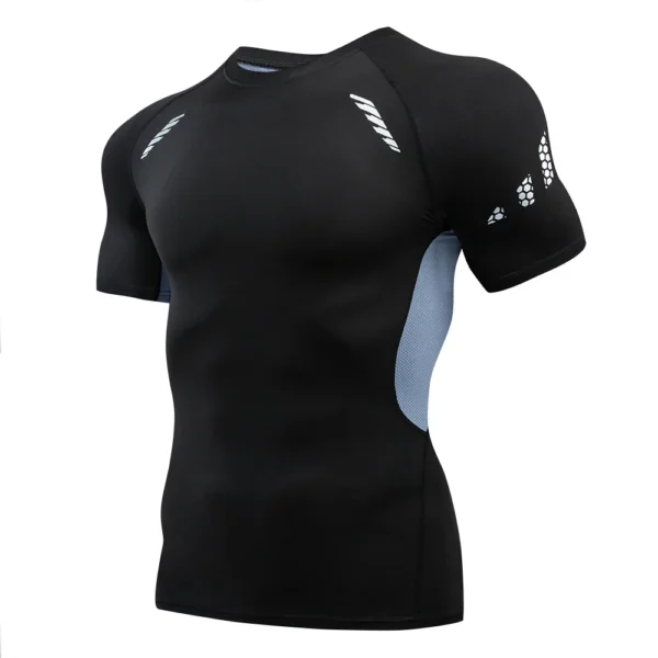 Camisas de compresión para correr para hombre, camisetas deportivas de manga corta para gimnasio, sudadera de secado rápido para Fitness, chándal para correr, camisetas atléticas - Imagen 8
