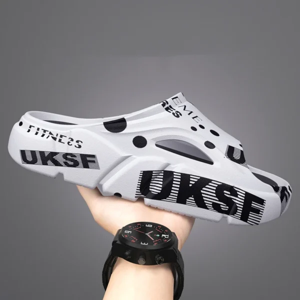 Zapatillas de verano para hombre, sandalias antideslizantes, zapatos de casa con plataforma gruesa y suave, zapatillas de baño para ducha interior y exterior, zapatos informales - Imagen 2