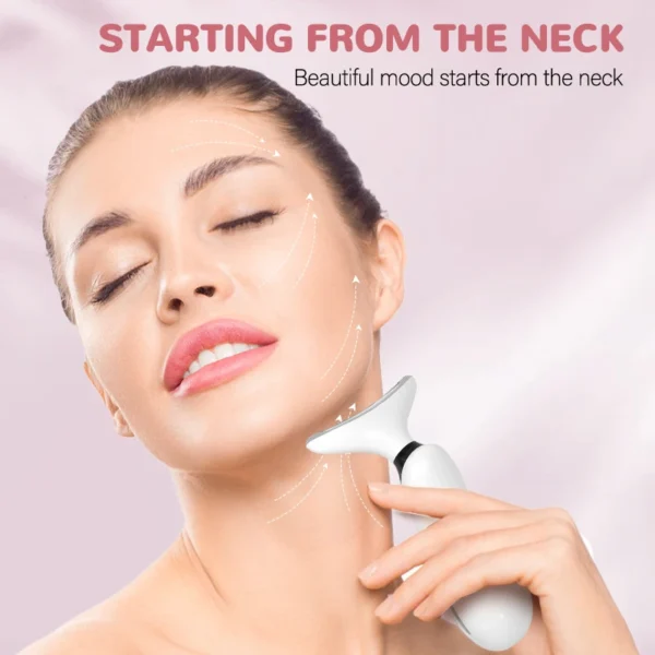 Dispositivo de belleza para el cuello, mejora Facial con luz de 7 colores, herramienta de belleza para el hogar, masajeador de belleza para el rostro y el cuello, 1 ud. - Imagen 4