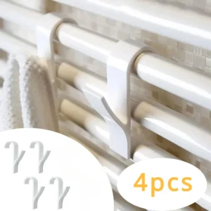 Organizador de baño y pista de almacenamiento, estante transparente, radiador de toallas calefactable, accesorios de cocina, perchero blanco con gancho para el hogar