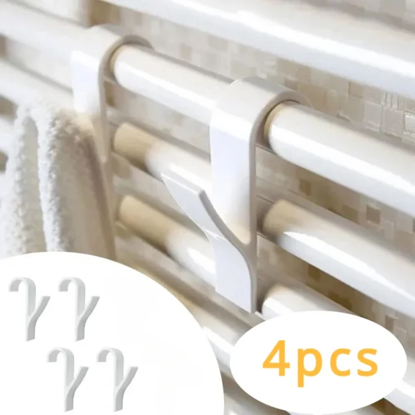 Organizador de baño y pista de almacenamiento, estante transparente, radiador de toallas calefactable, accesorios de cocina, perchero blanco con gancho para el hogar