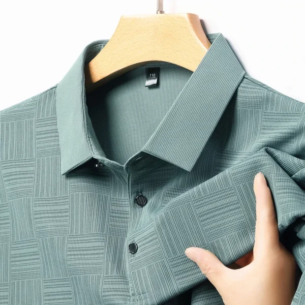 Camisa POLO de manga corta informal de negocios con nuevo estampado para hombre, Top cómodo y transpirable de manga corta a la moda - Imagen 4