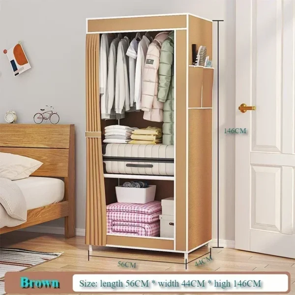 Armario de almacenamiento de plástico, armario de montaje Simple, armario de almacenamiento para dormitorio, muebles de almacenamiento para dormitorio de gran capacidad a prueba de polvo - Imagen 9