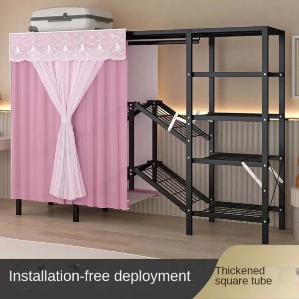 Estante plegable de tela para almacenamiento de ropa, armario abierto Simple, armarios de dormitorio, muebles para el hogar - Imagen 2