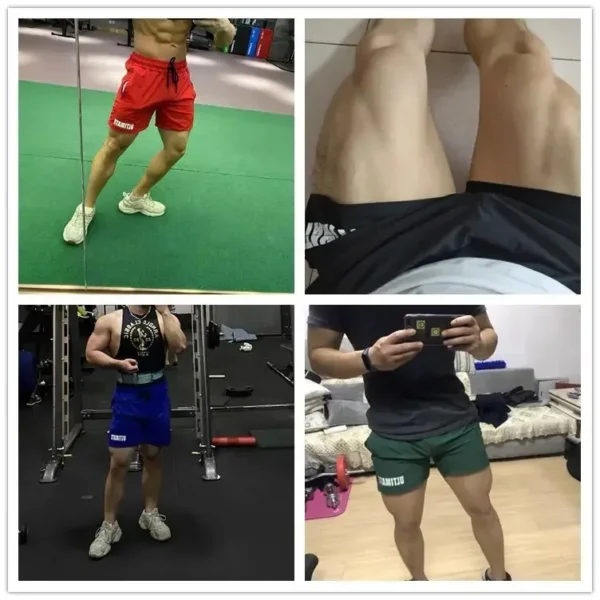 Pantalones cortos deportivos Fitness Brother pantalones de tres cuartos de secado rápido transpirable elástico músculo hombres peso perro sentadillas de talla grande M-3XL - Imagen 5