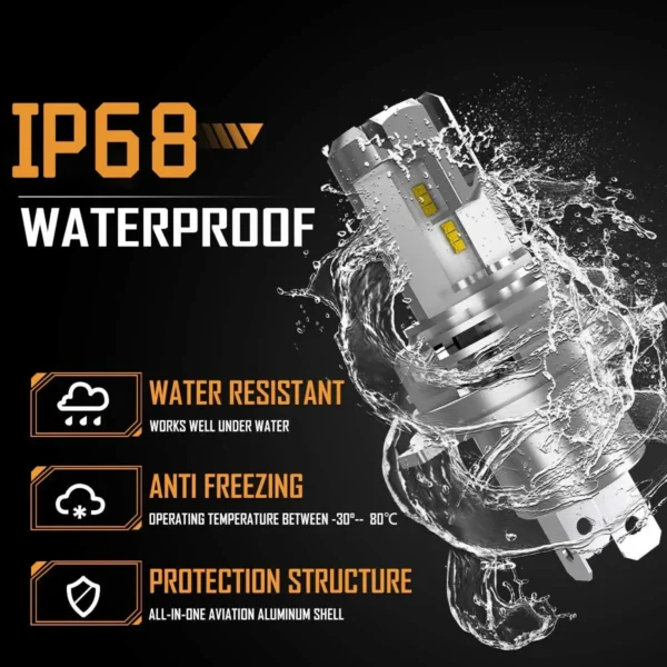 bombilla LED para faros Canbus CSP sin ventilador con luz alta y baja para faros delanteros de coche y motocicleta 12V 24V 2 uds 30000LM LED H4 H7 9003 - Imagen 6