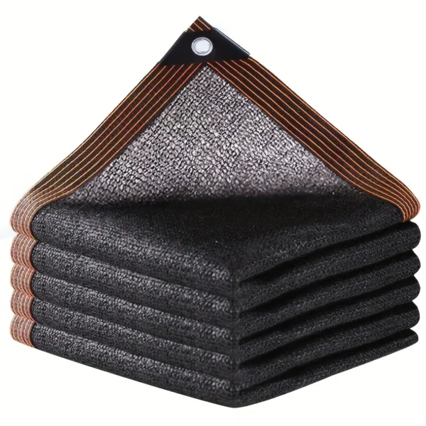Protector solar de tela de sombra negra, cubierta de malla con borde atado con ojales, red solar para pérgola, plantas, invernadero, jardines, Patio, dosel