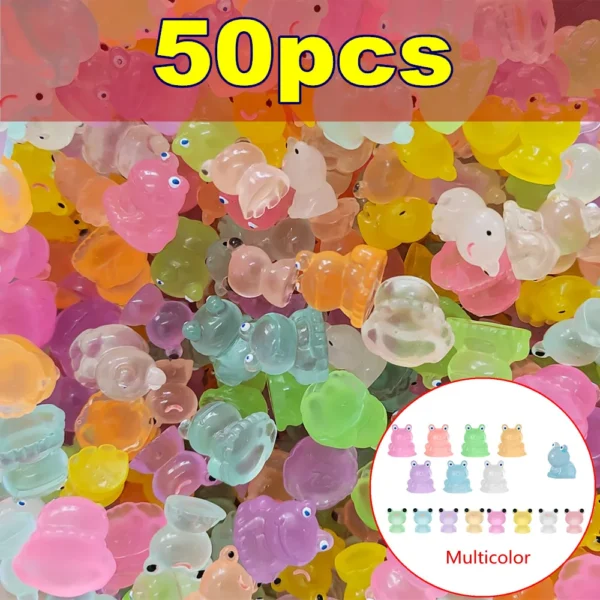 Mini estatua de rana luminosa de dos estilos, estatua de rana pequeña en miniatura, modelo de paisaje de musgo, rana pequeña, decoración de fiesta familiar para jardín - Imagen 9