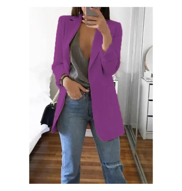Traje informal de moda europea y americana, cárdigan ajustado con cuello tipo Polo, abrigo de mujer con temperamento, primavera y otoño 2024 - Imagen 10