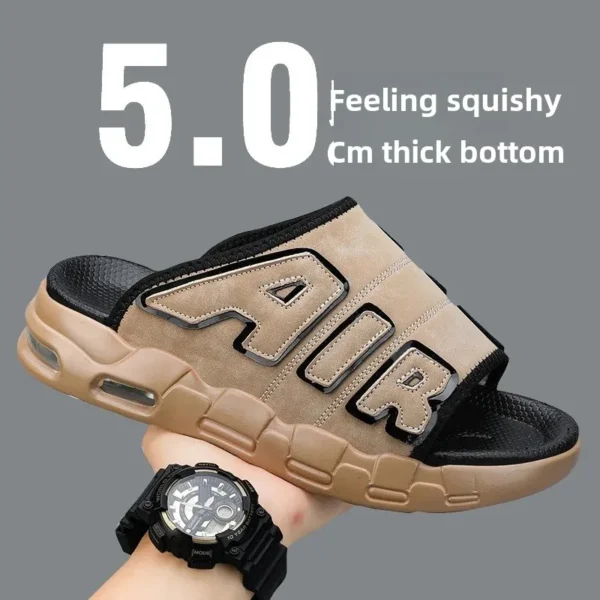 Zapatillas de moda de PU para hombre, sandalias de talla grande de estilo coreano, informales, versátiles, a la moda - Imagen 9