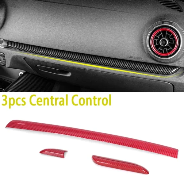 Consola central tablero pegatinas tiras fibra de carbono decoración de puerta de coche cubierta embellecedora accesorios de Interior de coche Para Audi A3 8V S3 - Imagen 19