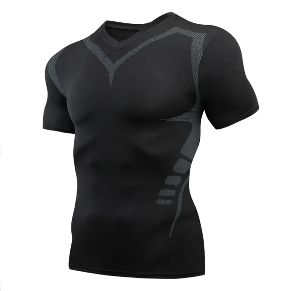 Camisas de compresión para correr para hombre, camisetas deportivas de manga corta para gimnasio, sudadera de secado rápido para Fitness, chándal para correr, camisetas atléticas - Imagen 11