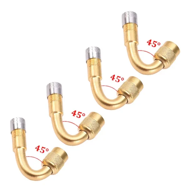 Adaptador de válvula doblada de ángulo de 90, 45 y 135 grados para motocicleta, tubo de neumático, adaptador de extensión de válvula de cobre y plata para camión, coche, Moto y bicicleta - Imagen 19