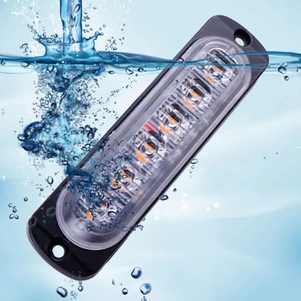 Luz de advertencia de 6LED, luces LED para remolque, luces indicadoras laterales para camión, barra de luz de mal funcionamiento para parrilla de coche, baliza para barcos de motocicleta SUV - Imagen 4