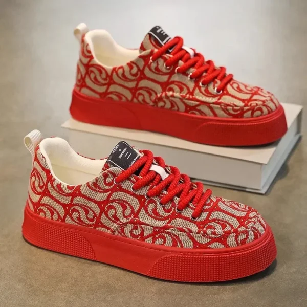 Zapatos de Skateboard para hombre, zapatillas de deporte rojas de tendencia, zapatos vulcanizados de plataforma ligera, tenis para hombre, nuevo diseñador, 2024 - Imagen 5