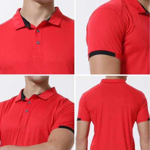 Camisa POLO de manga corta traje de ciclismo traje de fitness para hombres Deportes casuales solapa de secado rápido - Imagen 5
