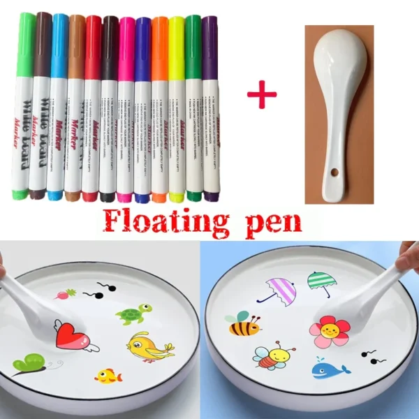 Bolígrafo mágico para pintar con agua, rotuladores coloridos, bolígrafo de tinta flotante, bolígrafos de agua para garabatos, juguetes educativos para edades tempranas Montessori para niños
