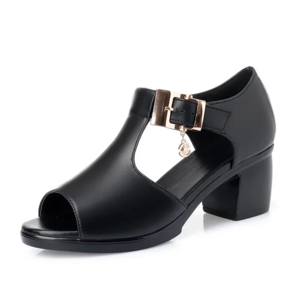 Sandalias de PU para mujer, plataforma de verano, fresco, playa, tacón alto, punta abierta, informal, exterior, correa de pato ostentosa - Imagen 8