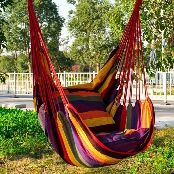 Silla colgante de lona para ocio, hamaca para exteriores, sin almohada ni cojín, muebles de ocio para jardín, 1 unidad - Imagen 2