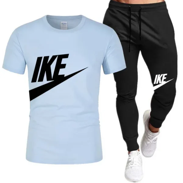 Conjuntos de verano para hombre, chándal coreano a la moda, camisetas de manga corta + pantalones cortos deportivos, traje informal para hombre, conjuntos para correr para hombre - Imagen 30