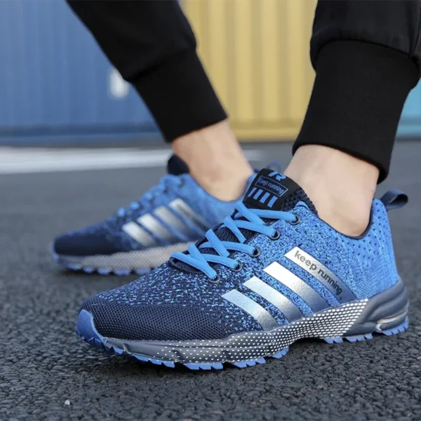Zapatillas de deporte para Hombre, zapatos deportivos negros cómodos de malla transpirable a la moda, calzado informal antideslizante para correr al aire libre, Zapatillas para Hombre - Imagen 3