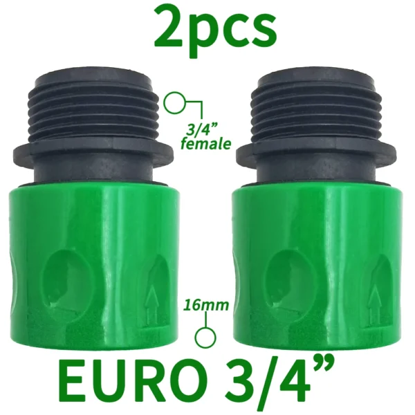 Tetina de conector rápido EURO USA, adaptador de tubo de manguera roscada macho de 3/4 pulgadas para sistema de riego por goteo de tubería de jardín - Imagen 8