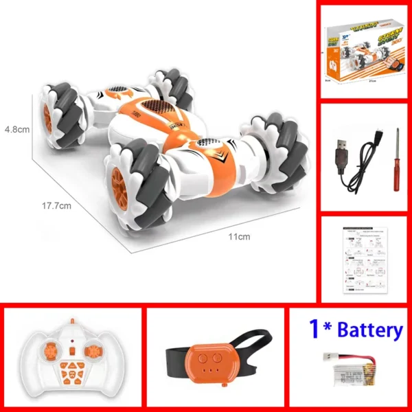 Control remoto reloj Sensor de gestos juguete eléctrico RC Drift Car 2,4 GHz 4WD rotación regalo para niños cumpleaños Samll RC Stunt Car - Imagen 13