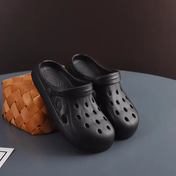 Sandalias de playa antideslizantes para hombre y mujer, zuecos informales de jardín, sandalias cruzadas de punta ancha para exteriores, zapatillas de ducha para el hogar, Verano - Imagen 2