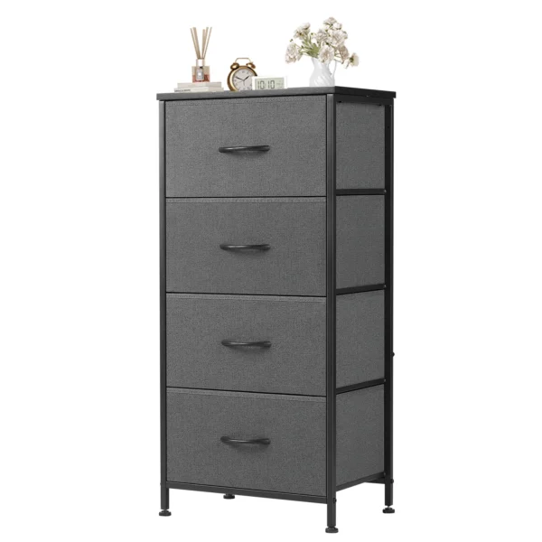 Gabinetes de tela para sala de estar de 4 capas con armario, armario de montaje con marco de acero para almacenamiento de ropa, mueble - Imagen 9