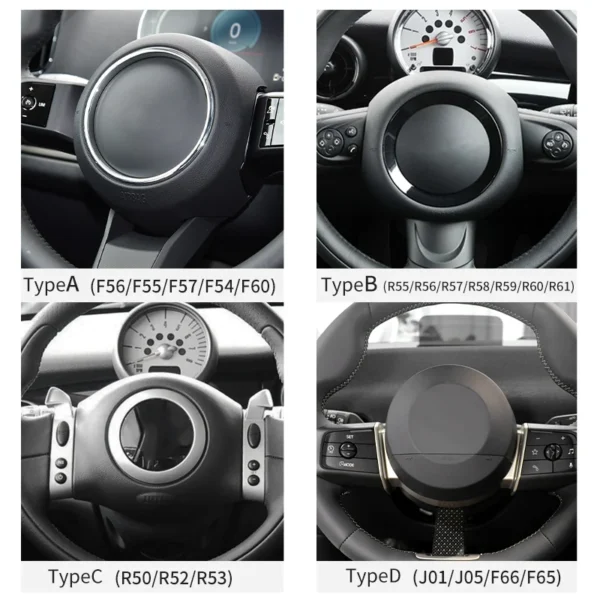 Pegatina para volante de coche, pegatinas de cuero PU para Mini Cooper R55 R56 R57 R60 R50 R52 R53 F56 F54 F60, accesorios interiores para coche - Imagen 3
