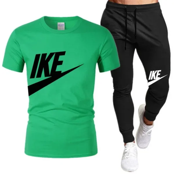 Conjuntos de verano para hombre, chándal coreano a la moda, camisetas de manga corta + pantalones cortos deportivos, traje informal para hombre, conjuntos para correr para hombre - Imagen 23