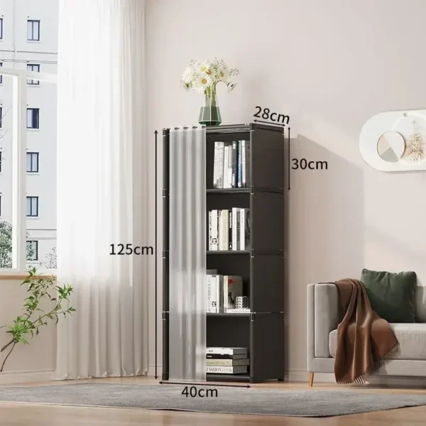 Armario a prueba de polvo de 6/5 capas, estantería de partición de alta capacidad para dormitorio, gabinete de almacenamiento de Montaje Simple abierto, muebles de dormitorio - Imagen 7