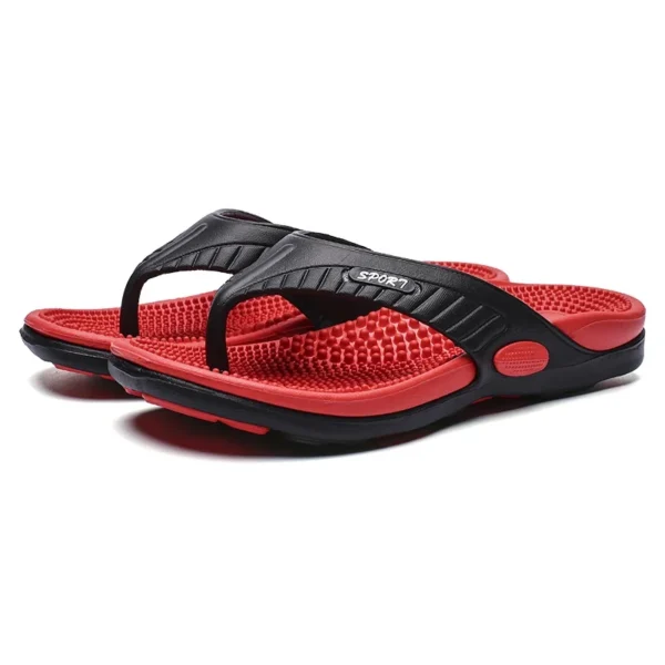 Chanclas de masaje para hombre, zapatos de playa transpirables de verano, sandalias, chanclas de lujo para hombre, zapatillas transpirables de talla grande 46 - Imagen 2