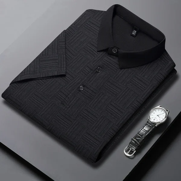 Camisa POLO de manga corta informal de negocios con nuevo estampado para hombre, Top cómodo y transpirable de manga corta a la moda - Imagen 10