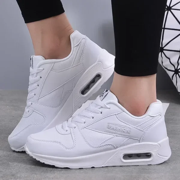 Zapatillas de deporte a la moda para mujer, zapatos deportivos con cojín de aire, zapatos azules de cuero Pu, zapatos para caminar al aire libre y trotar, zapatillas deportivas para mujer - Imagen 9
