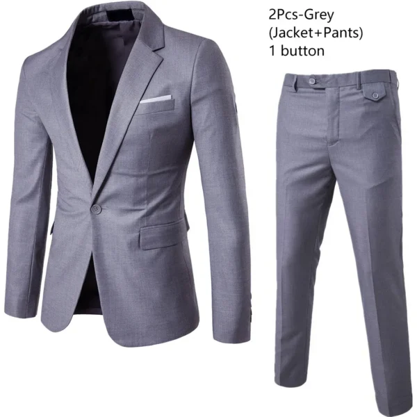 Trajes de hombre para boda, 3 piezas, conjunto elegante de 2 trajes, Blazers, chaquetas clásicas de negocios de lujo a la moda, chaleco, pantalones, ropa Formal 2024 - Imagen 21