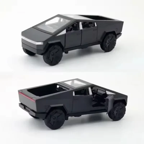Tesla 1:36 Cybertruck Pickup SUV coche en miniatura de aleación Diecast Metal juguete todoterreno vehículo extraíble camión colección de juguetes regalo para niños - Imagen 3