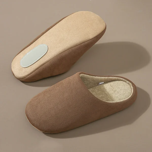 Zapatillas de piel de invierno para mujer, nuevas Zapatillas de casa de felpa cortas y suaves, zapatos planos de algodón silenciosos antideslizantes para interiores, chanclas peludas cálidas - Imagen 7