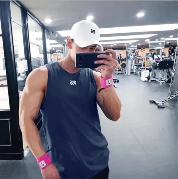 Camiseta sin mangas para gimnasio y fitness para hombre, camiseta sin mangas para Fitness, chaleco deportivo transpirable de malla para hombre, camiseta interior para gimnasio, chaleco para correr para hombre - Imagen 10