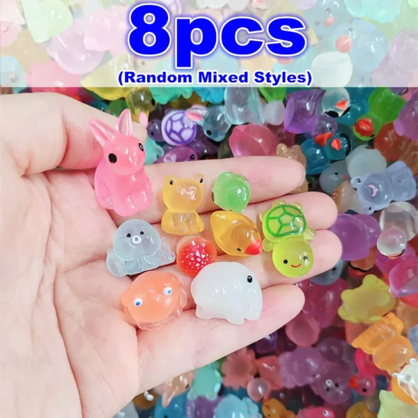 Mini animales luminosos de resina, incluidos pequeños patos brillantes, perfectos para decorar jardines de hadas, acuarios y casas de muñecas - Imagen 8